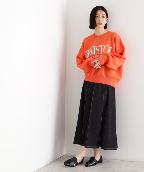 THE SHOP TK （ザ ショップ ティーケー ）の「◆スウェットライクロゴニット（Tシャツ/カットソー・レディース・オレンジ/スミクロ/ライトグレー・99）」の11枚目の写真