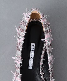 PIPPICHIC ANNA V JWL ツイード フラットシューズ Pippichic（ピッピシック）の「＜PIPPICHIC＞ANNA V JWL ツイード