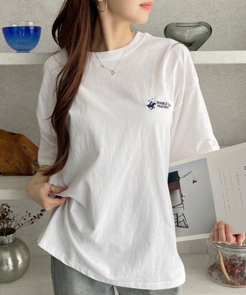 BEVERLY HILLS POLO CLUB(ビバリーヒルズポロクラブ)の「【BEVERLY HILLS POLO CLUB】胸元ロゴ オーバーサイズ Tシャツ(Tシャツ/カットソー・レディース・ブラック/ネイビー/オフホワイト・M/L)」の13枚目の写真