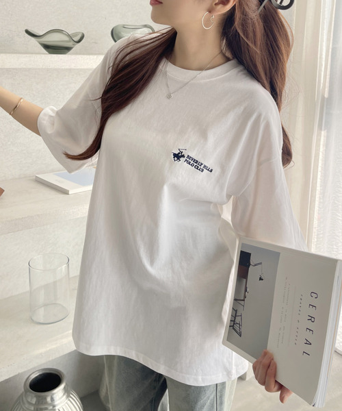 BEVERLY HILLS POLO CLUB(ビバリーヒルズポロクラブ)の「【BEVERLY HILLS POLO CLUB】胸元ロゴ オーバーサイズ Tシャツ(Tシャツ/カットソー・レディース・ブラック/ネイビー/オフホワイト・M/L)」の15枚目の写真