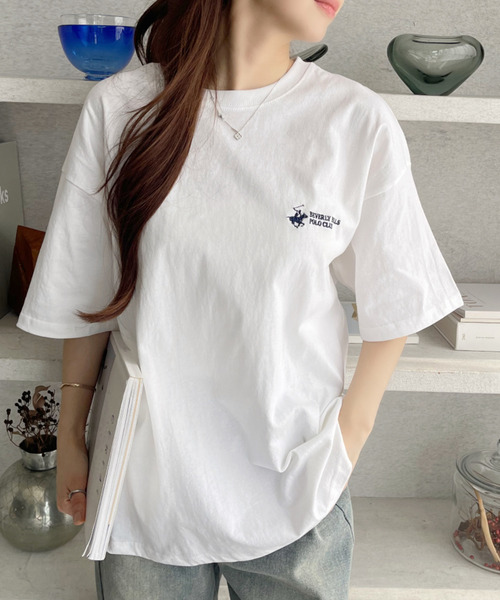 BEVERLY HILLS POLO CLUB(ビバリーヒルズポロクラブ)の「【BEVERLY HILLS POLO CLUB】胸元ロゴ オーバーサイズ Tシャツ(Tシャツ/カットソー・レディース・ブラック/ネイビー/オフホワイト・M/L)」の14枚目の写真