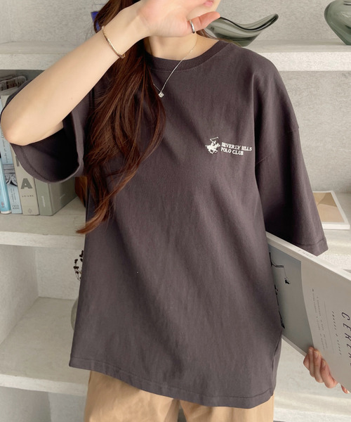 BEVERLY HILLS POLO CLUB(ビバリーヒルズポロクラブ)の「【BEVERLY HILLS POLO CLUB】胸元ロゴ オーバーサイズ Tシャツ(Tシャツ/カットソー・レディース・ブラック/ネイビー/オフホワイト・M/L)」の9枚目の写真