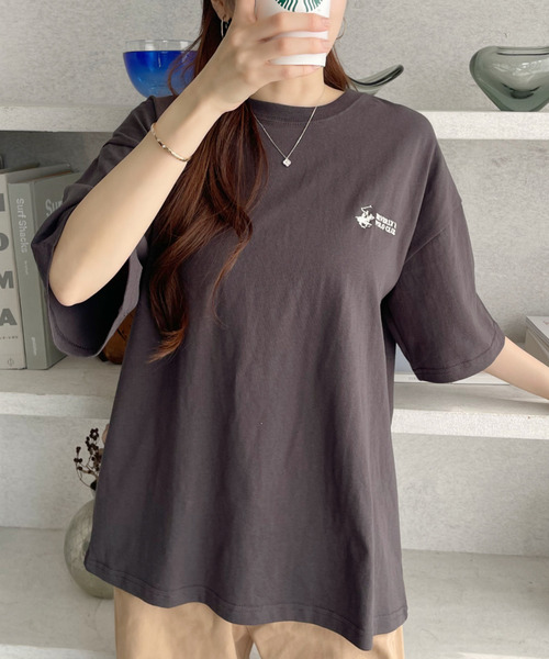 BEVERLY HILLS POLO CLUB(ビバリーヒルズポロクラブ)の「【BEVERLY HILLS POLO CLUB】胸元ロゴ オーバーサイズ Tシャツ(Tシャツ/カットソー・レディース・ブラック/ネイビー/オフホワイト・M/L)」の7枚目の写真