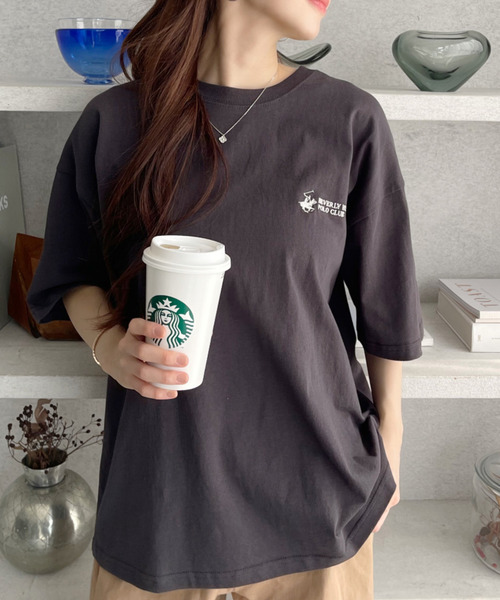 BEVERLY HILLS POLO CLUB(ビバリーヒルズポロクラブ)の「【BEVERLY HILLS POLO CLUB】胸元ロゴ オーバーサイズ Tシャツ(Tシャツ/カットソー・レディース・ブラック/ネイビー/オフホワイト・M/L)」の22枚目の写真