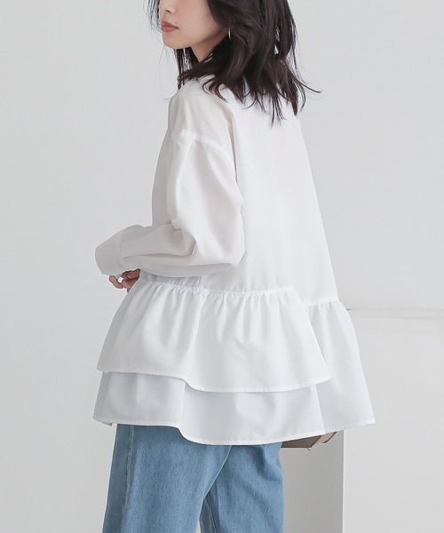 n'OrLABEL(ノアールレーベル)の「アシンメトリーフリルシャツ(シャツ/ブラウス・レディース・ブラック/ブルー/オフホワイト・2/1)」の22枚目の写真