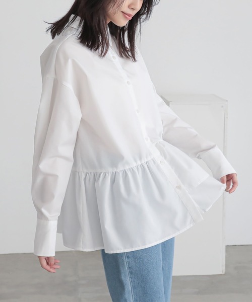 n'OrLABEL(ノアールレーベル)の「アシンメトリーフリルシャツ(シャツ/ブラウス・レディース・ブラック/ブルー/オフホワイト・2/1)」の21枚目の写真