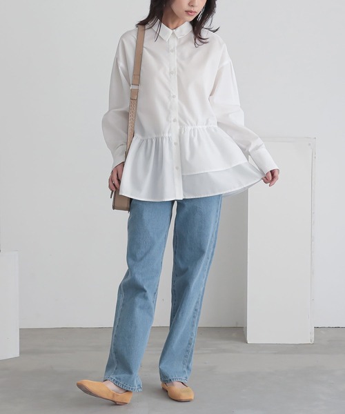 n'OrLABEL(ノアールレーベル)の「アシンメトリーフリルシャツ(シャツ/ブラウス・レディース・ブラック/ブルー/オフホワイト・2/1)」の18枚目の写真