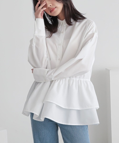 n'OrLABEL(ノアールレーベル)の「アシンメトリーフリルシャツ(シャツ/ブラウス・レディース・ブラック/ブルー/オフホワイト・2/1)」の20枚目の写真