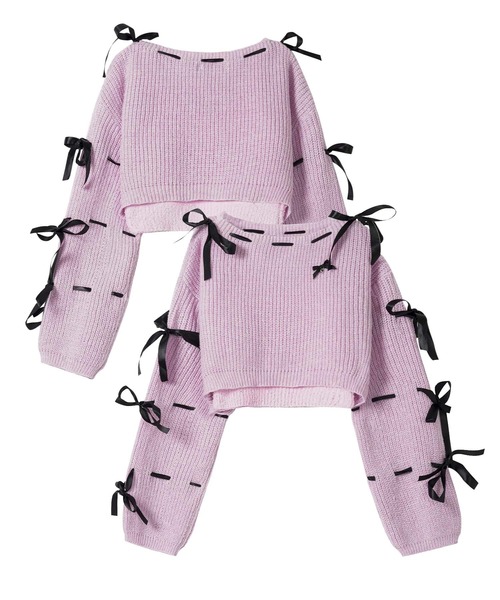 tシャツ 「HOOK」for　girls　リボンと通しアンサンブルトップス レディース セール】【HOOK】for girls リボンと通しアンサンブルトップス