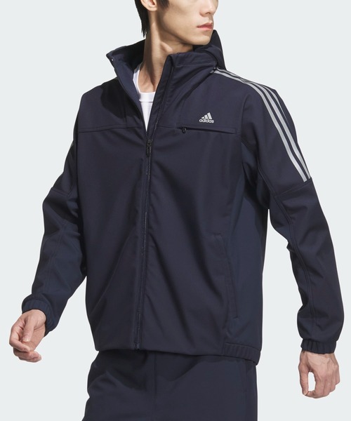 【新品未使用】adidas　アディダス　長袖撥水フリース シャツジャケット アディダス ゴルフウェア ブルゾン メンズ スリーストライプス