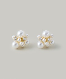 ランダムパールCZボリュームピアス