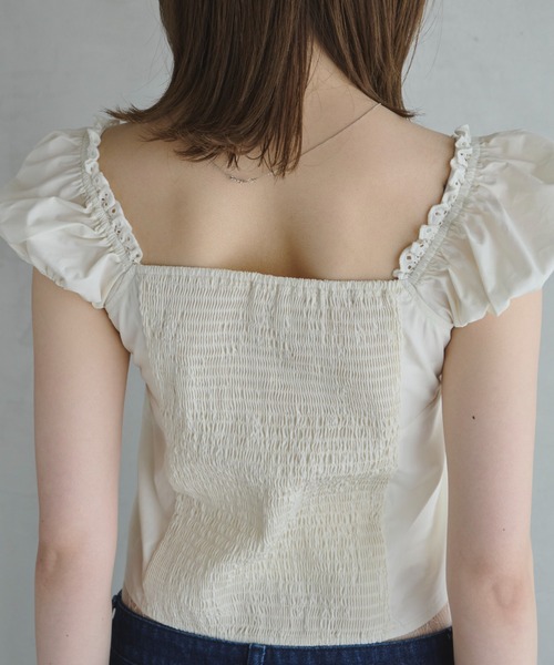 haek(ハク)の「ribbon square neck blouse/リボンスクエアネックブラウス(シャツ/ブラウス・レディース・ホワイト/ブラック・FREE)」の9枚目の写真