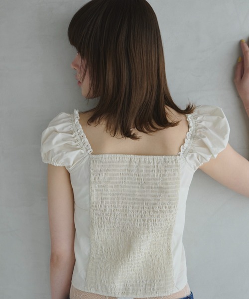 ブラウス シャツ ribbon square neck blouse/リボンスクエアネックブラウス レディース ribbon square neck blouse/リボンスクエアネックブラウス