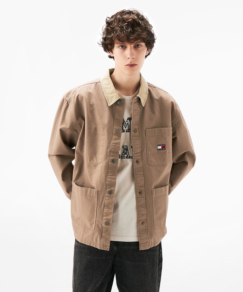 tommy jeans（トミー ジーンズ）の「キャンバスコーデュロイオーバーシャツ（シャツ/ブラウス・メンズ・ホワイト/グレー/ベージュ・MEDIUM/X-LARGE/LARGE/SMALL）」の3枚目の写真
