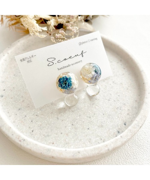 tone(トーン)の「【S.coeuf】【S.coeuf】金属アレルギー対応ピアス フォンダンしゃぼん×かすみ草(MA)(ピアス(両耳用)・レディース・ホワイト/ブルー/イエロー/オレンジ/ピンク・FREE)」の10枚目の写真