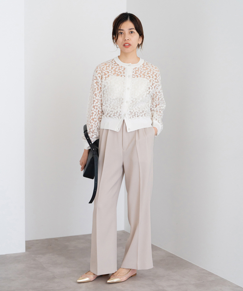 追加2》フラワーレースニットカーディガン（カーディガン/ボレロ  