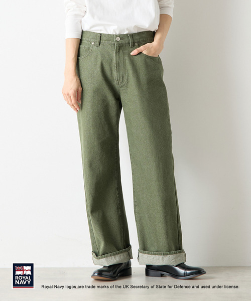ROYAL NAVY(ロイヤルネイビー)の「《別注》【ROYAL NAVY/ロイヤルネイビー】5ポケットパンツ(その他パンツ・レディース・グレー/カーキ/ストライプ・2/4/3)」の1枚目の写真