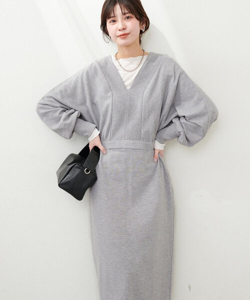 セール】2WAYデザイン切替裏毛ワンピース（ワンピース）｜natural