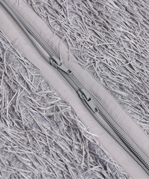 La-gemme（ラジェム）の「フリンジジャガード ダブルジップベスト（ベスト・レディース・ブラック/グレー/ベージュ・フリー）」の18枚目の写真