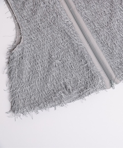 La-gemme（ラジェム）の「フリンジジャガード ダブルジップベスト（ベスト・レディース・ブラック/グレー/ベージュ・フリー）」の19枚目の写真