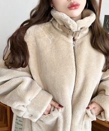 19.70 ベージュ ボアブルゾン新品未使用 フェルゥ Feroux 【古畑星夏さん着用】ボア ブルゾン （ベージュ系