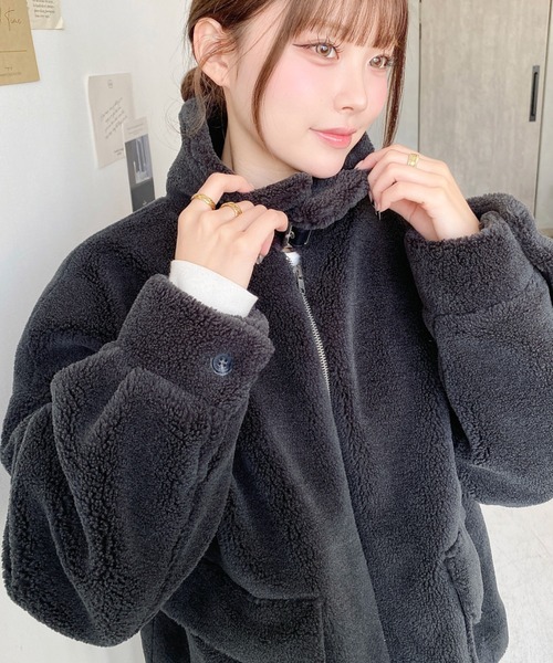 2WAYアレンジカラーきれい目テディベアボアブルゾン（ブルゾン