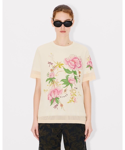 ◆送料・関税込み◆KENZO KENZO Peonies Tシャツ セール】'KENZO Peonies' ルーズ Tシャツ（Tシャツ/カットソー