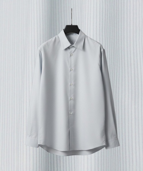 UNITED TOKYO(ユナイテッドトウキョウ)の「新色追加!月間売上NO.1【WEB限定】DRY RAYON リラックスシャツ 接触冷感|防シワ|速乾|UVカット|ウォッシャブル(シャツ/ブラウス・メンズ・ライトグレー/ダークグレー/サックスブルー/オリーブ/ブラック/オフホワイト/ベージュ/ダークネイビー/チェック/ストライプ・3/2/1)」の9枚目の写真