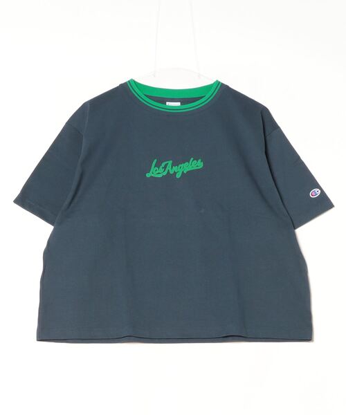Champion（チャンピオン）の「チャンピオン  SHORT SLEEVE T-SHIRT_（Tシャツ/カットソー・レディース・ホワイト/ネイビー/ブルー・M/L）」の3枚目の写真