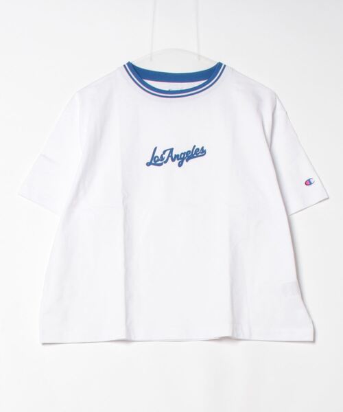Champion（チャンピオン）の「チャンピオン  SHORT SLEEVE T-SHIRT_（Tシャツ/カットソー・レディース・ホワイト/ネイビー/ブルー・M/L）」の2枚目の写真