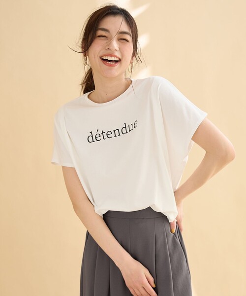 ANY（エニィ）の「エニィファンクションフレンチスリーブTシャツ（Tシャツ/カットソー・レディース・グレー系1/オールドローズ系/ブラック系/ブルー系/ホワイト系1/ブラック系2/イエロー系/ターコイズブルー系/ブラック系3・F）」の2枚目の写真