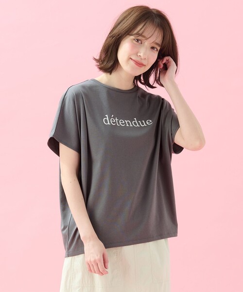 ANY（エニィ）の「エニィファンクションフレンチスリーブTシャツ（Tシャツ/カットソー・レディース・グレー系1/オールドローズ系/ブラック系/ブルー系/ホワイト系1/ブラック系2/イエロー系/ターコイズブルー系/ブラック系3・F）」の5枚目の写真