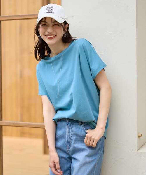 ANY（エニィ）の「エニィファンクションフレンチスリーブTシャツ（Tシャツ/カットソー・レディース・グレー系1/オールドローズ系/ブラック系/ブルー系/ホワイト系1/ブラック系2/イエロー系/ターコイズブルー系/ブラック系3・F）」の6枚目の写真