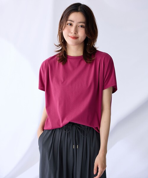 ANY（エニィ）の「エニィファンクションフレンチスリーブTシャツ（Tシャツ/カットソー・レディース・グレー系1/オールドローズ系/ブラック系/ブルー系/ホワイト系1/ブラック系2/イエロー系/ターコイズブルー系/ブラック系3・F）」の9枚目の写真