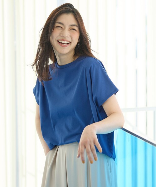 ANY（エニィ）の「エニィファンクションフレンチスリーブTシャツ（Tシャツ/カットソー・レディース・グレー系1/オールドローズ系/ブラック系/ブルー系/ホワイト系1/ブラック系2/イエロー系/ターコイズブルー系/ブラック系3・F）」の17枚目の写真