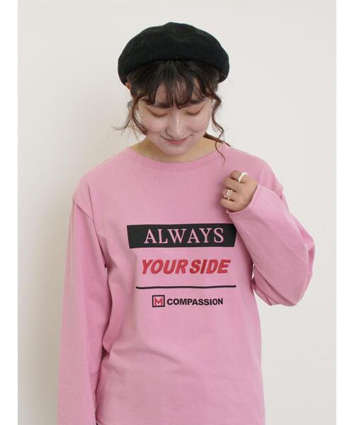 Samansa Mos2（サマンサ モスモス）の「ロゴ刺繍アソートロングTシャツ（Tシャツ/カットソー・レディース・オフホワイト/ピンク/グレー/ブラック・F）」の6枚目の写真