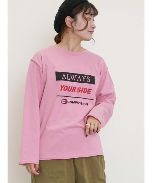 Samansa Mos2（サマンサ モスモス）の「ロゴ刺繍アソートロングTシャツ