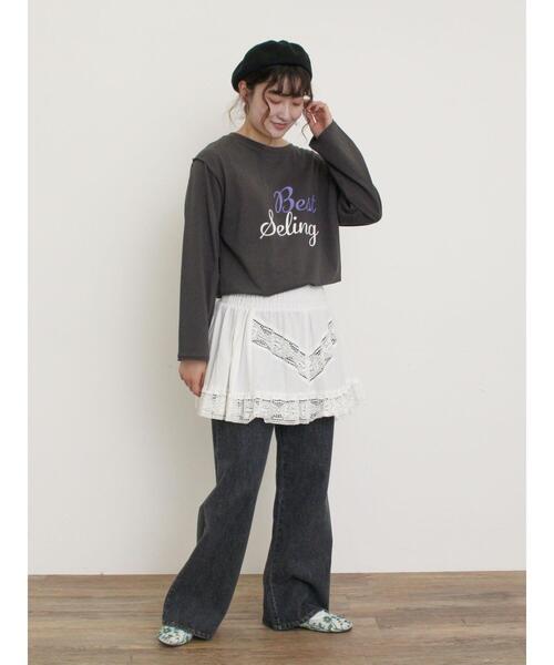 Samansa Mos2（サマンサ モスモス）の「ロゴ刺繍アソートロングTシャツ（Tシャツ/カットソー・レディース・オフホワイト/ピンク/グレー/ブラック・F）」の18枚目の写真