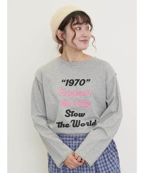 Samansa Mos2（サマンサ モスモス）の「ロゴ刺繍アソートロングTシャツ（Tシャツ/カットソー・レディース・オフホワイト/ピンク/グレー/ブラック・F）」の20枚目の写真