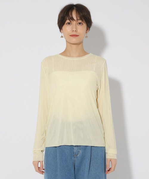 Elura（エルーラ）の「マイクロチュールクループルオーバー/289141（Tシャツ/カットソー・レディース・ブラック/グリーン系その他/ホワイト・FREE）」の10枚目の写真