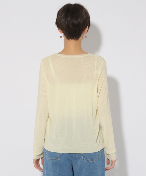 Elura（エルーラ）の「マイクロチュールクループルオーバー/289141（Tシャツ/カットソー・レディース・ブラック/グリーン系その他/ホワイト・FREE）」の12枚目の写真