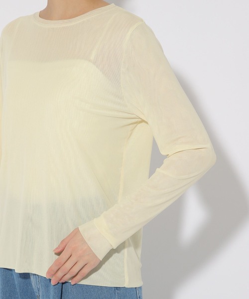 Elura（エルーラ）の「マイクロチュールクループルオーバー/289141（Tシャツ/カットソー・レディース・ブラック/グリーン系その他/ホワイト・FREE）」の14枚目の写真