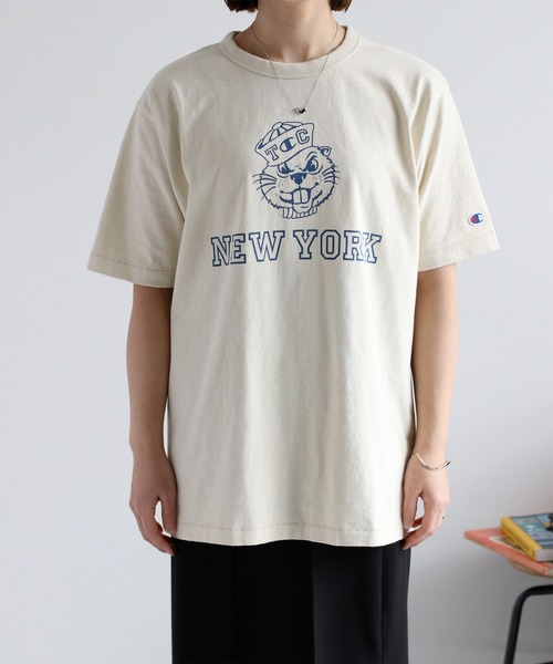Champion(チャンピオン)の「【champion】SHORT SLEEVE Tee TRACK CLUB(Tシャツ/カットソー・レディース・チャコール/ベージュ・M)」の7枚目の写真