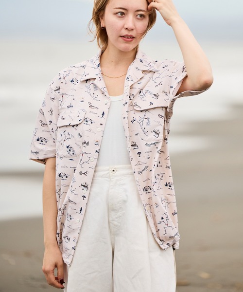 PENDLETON(ペンドルトン)の「PENDLETON/ペンドルトン ショートスリーブ オープンカラーシャツジャケット(シャツ/ブラウス・メンズ・ネイビー/オフホワイト・MEDIUM/LARGE)」の4枚目の写真