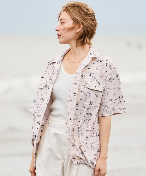 PENDLETON(ペンドルトン)の「PENDLETON/ペンドルトン ショートスリーブ オープンカラーシャツジャケット(シャツ/ブラウス・メンズ・ネイビー/オフホワイト・MEDIUM/LARGE)」の6枚目の写真