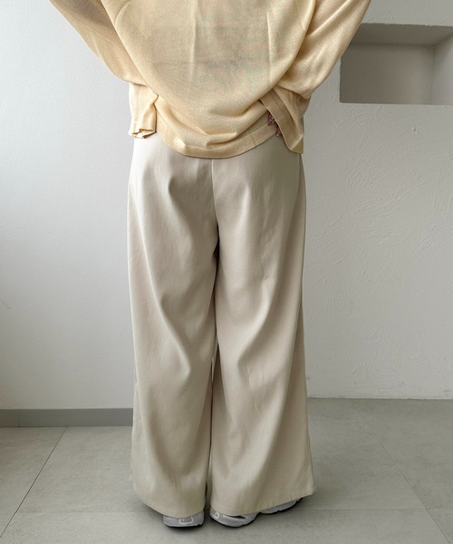 apres jour clair(アプレジュールクレア)の「【apres jour clair】タックワイドウエストリボンデザインパンツ(その他パンツ・レディース・アイボリー/グレー/ベージュ・LARGE/MEDIUM/SMALL)」の8枚目の写真