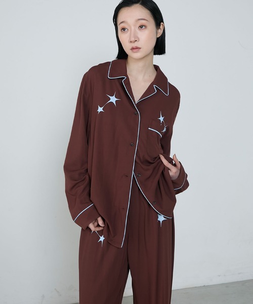 ルームウェア・パジャマ andmary Willow line tops ガールズデザインセットアップルームウエア（ルームウェア