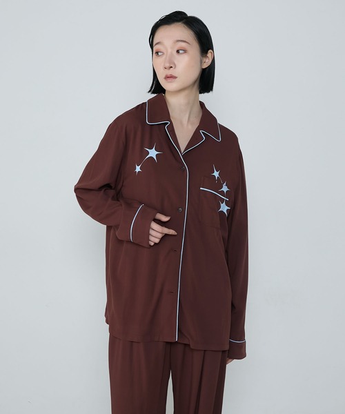 セール】【Uniquely bold design】Star design piping shirt