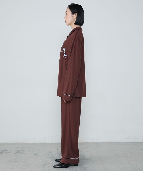 Uniquely bold design】Star design piping shirt / 配色