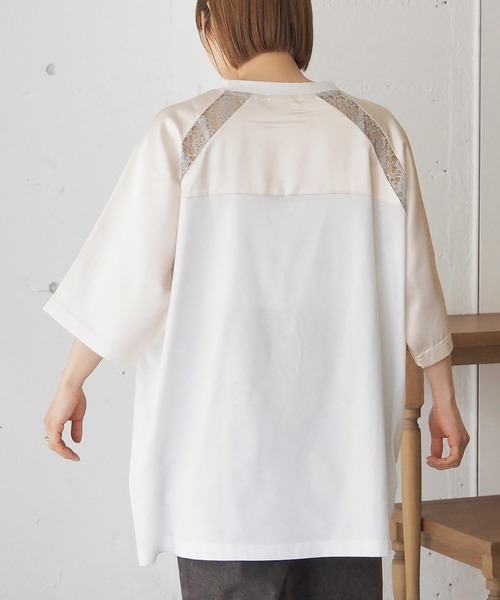 tiptop（ティップトップ）の「サテン×レースナンバリングゲームシャツ（Tシャツ/カットソー・レディース・ネイビー/オフホワイト/ブラック・FREE）」の9枚目の写真
